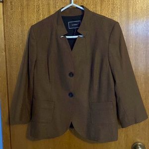 Le Chateau wool blend blazer - warm toffee brown - size L.